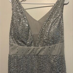 Elegant Silver Sequin Dress